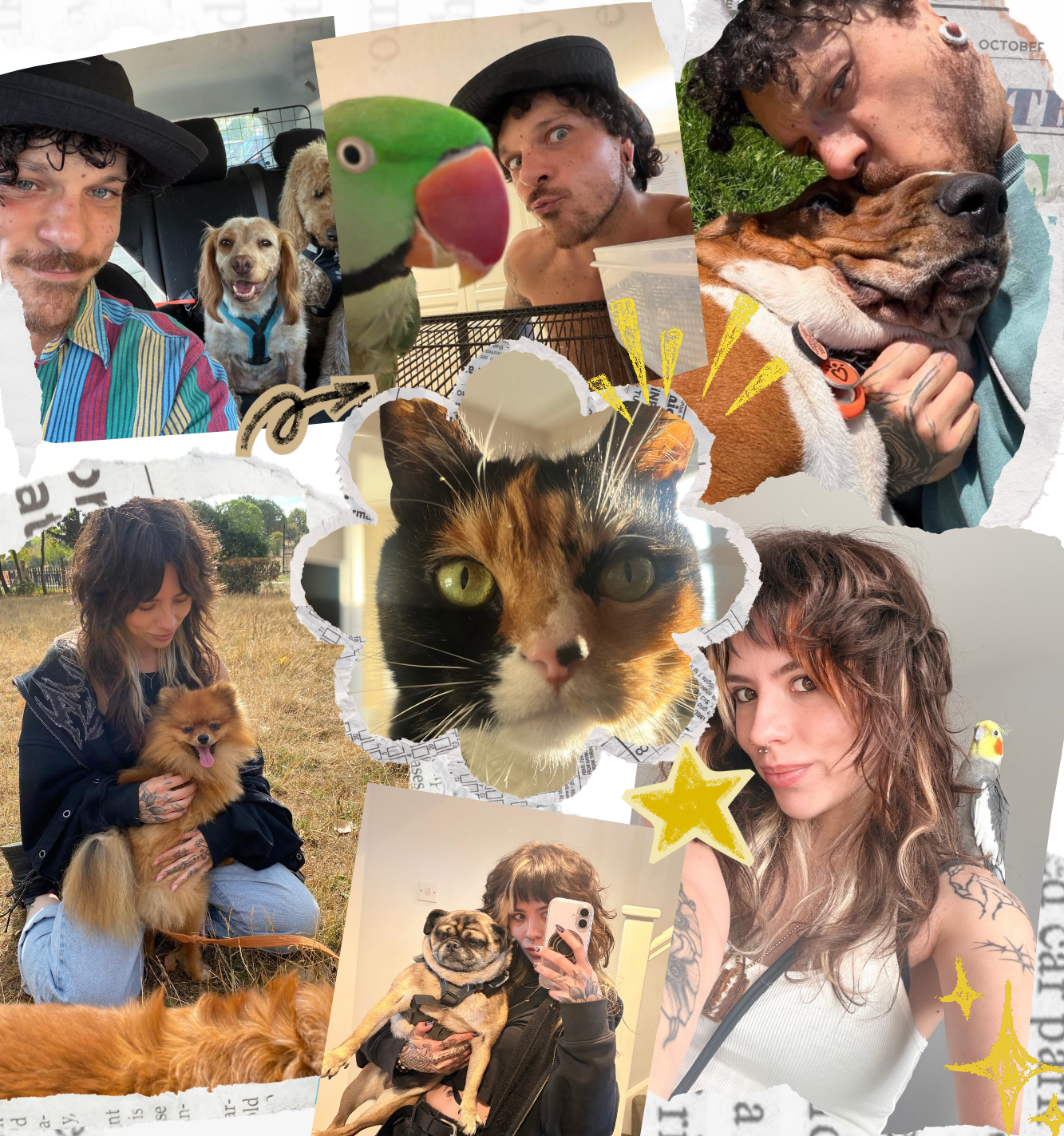 Sophie and Vins with their dogs